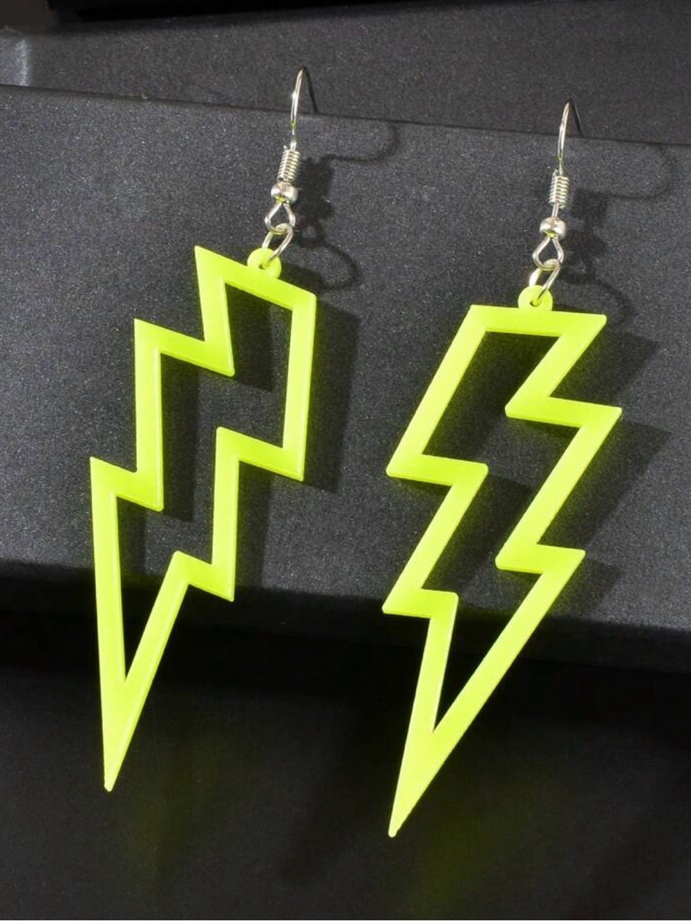 Neon Lightning Bolt Dangle Earrings - Yellow
